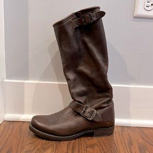 Mid-Rise Frye Leather Boots